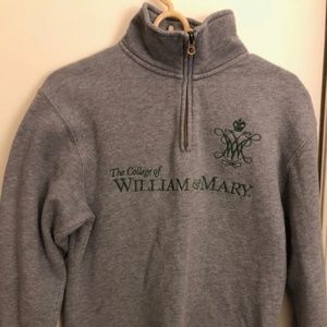 William & Mary grey half-zip sweatshirt